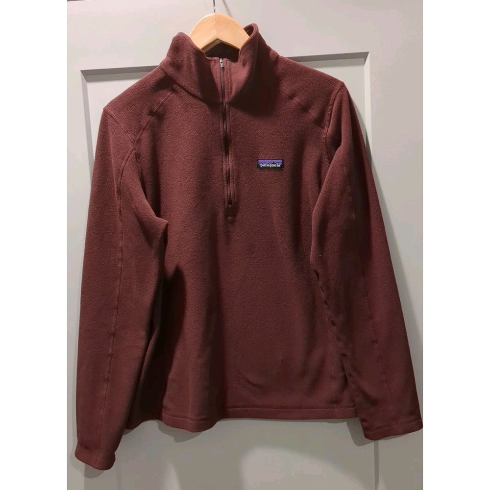 Patagonia Womens Better Sweater Fleece Brick Red Quarter Zip Size Large‎